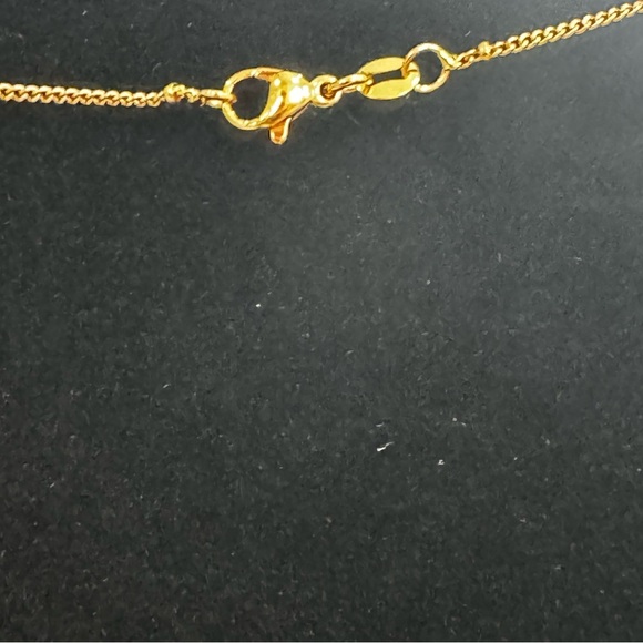 Copper 18K Gold Plated Plating Letter Pendant Necklace “M” - Picture 2 of 4